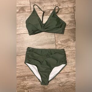 Olive Green Women's Swimwear Set